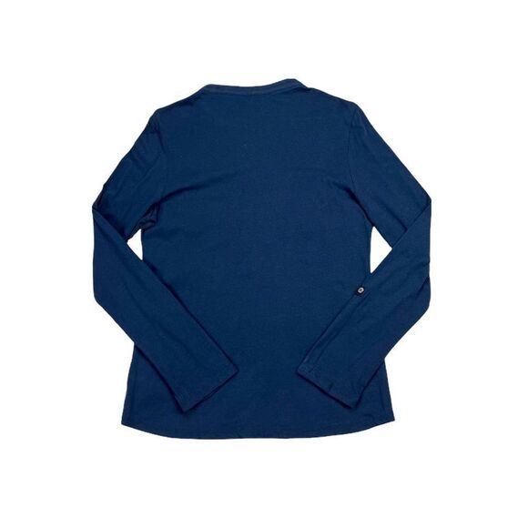 Tommy Hilfiger Navy Blue Roll Tab Sleeve Top Size Medium - Picture 4 of 8
